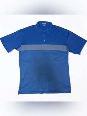 Peter Millar Men’s XL Summer Comfort Performance Golf Polo Blue Striped